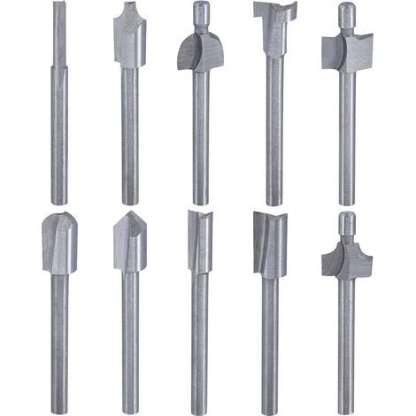 AIDUCHO HSS-Fräser-Set, 3 mm (1/8") Rotations-Holzgravurfräser für Heimwerker, Dremel-Zubehör (1/4)
