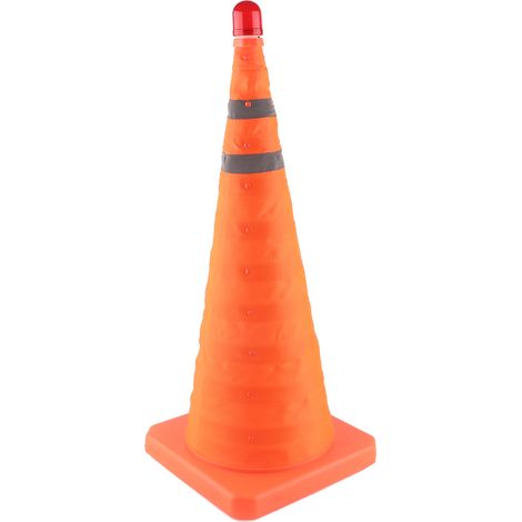 Type de feu de signalisation, 702929CM, barrière routière réfléchissante télescopique pour vision nocturne, cône de sécurité de signalisation relevable. (1/5)