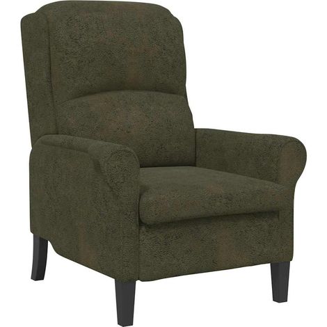 Fauteuil de Salon，Chaise，Fauteuil Vert armée 76 x 94 x 102 cm Faux cuir CFW209772 (1/5)