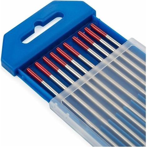 Baguette TIG électrode tungstène 1,6mm 150mm – 98% tungstène, 2% thorium – Lot de 10 pièces – Soudage DC/AC faible courant (1/3)