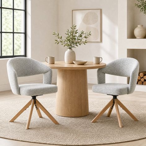 Sillas comedor giratorias tapizadas madera OKMYHOME (1/5)