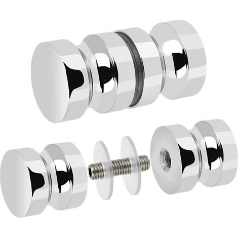 2 PCS Poignée Porte Douche en Acier Inoxydable Bouton Porte de Douche Rond Poignée de Porte Douche en Verre Bouton de Porte Coulissante Inox pour Salle de Bain Cuisine Maison Bureau Hôtel (1/5)