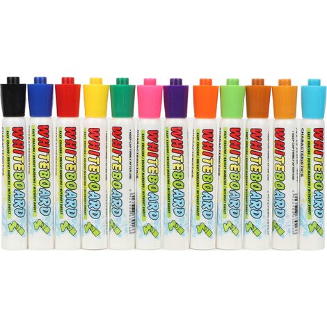 Lot de 12 feutres effaçables pour enfants, craies liquides DIY, marqueurs lavables pour tableau (1/5)