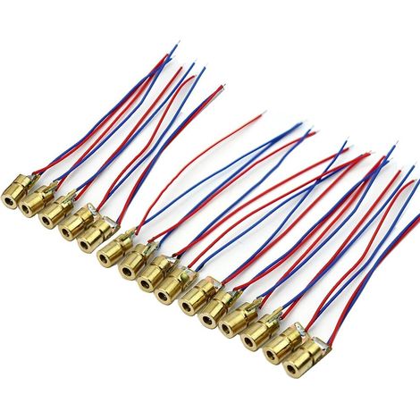15 têtes de diodes laser à point rouge 3V 650nm 5mW, diodes laser rouges 6mm, diodes laser rouges