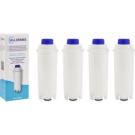 Filtro de agua AllSpares (4 unidades) apto para cafeteras de la serie ECAM, filtro de repuesto para Delonghi DLSC002 / SER3017 (1/5)