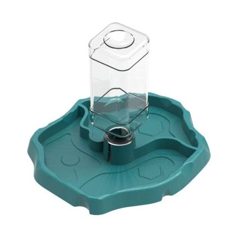 royaluxe-Distributeur reptile 2 en 1 eau et nourriture – plastique haute qualité bleu, anti-débordement antidérapant résistant à l'usure, base ronde robuste, pour tortue terrestre gecko lézard serpent (1/5)