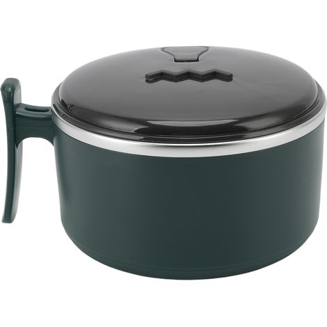 Doppelwandige, isolierte Thermoskanne aus Edelstahl 304 mit Deckel und Ständer, Hohlkonstruktion für optimale Wärmespeicherung, schwarz-grüner Ramen-Becher für die Küche (1/5)