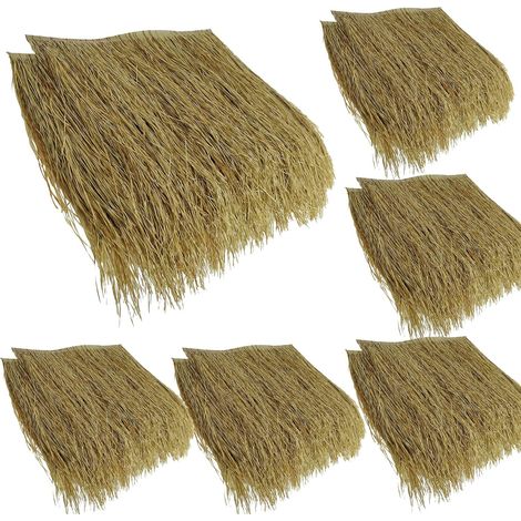 2e Génération Thermofusible Chaume Panneaux Paille,PE Ignifuge Et Plus Sûr,Postuler à Tiki Bar Hawaïen Parasol Abri Jardin Gazebo DéCoration De Toit(Size:10pcs,Color:Jaune Ordinaire)