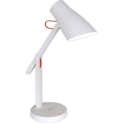 Lampe de Bureau LED Connectée WiFi avec Chargeur Induction chargeur à induction 10W Dimmable  Blanc - PANGIVO (1/5)