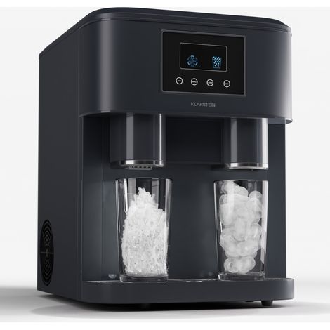 Klarstein – Machine à glaçons 15-18 kg/j – 1,8 litres – Glaçons petits et grands – 3-en-1 : eau glacée et glace pilée – Écran LCD pratique