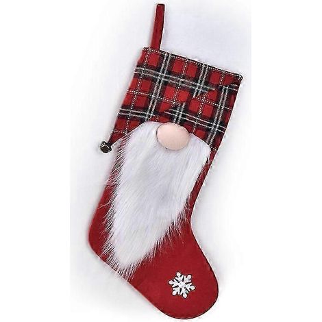 Nouvelle décoration de Noël : Poupée sans visage, chaussettes de Noël, décorations à suspendre au sapin, sac cadeau Rudolf. (1/5)