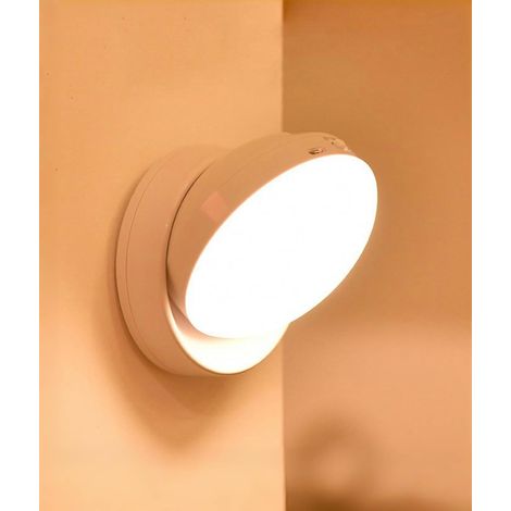 Diyeeni veilleuse rechargeable à capteur de mouvement, lampe murale LED rotative 360°, à coller pour chambre, placard, cuisine, couloir, entrée, lumière chaude (1/5)