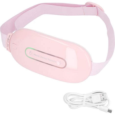 Elektrischer Menstruations-Heizgürtel mit 3 Geschwindigkeitsstufen, schneller Aufheizung und intelligenter Massagefunktion für Frauen – Pink (1/5)