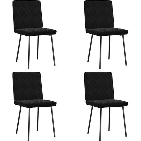 Chaises à manger lot de 4 Noir Velours
