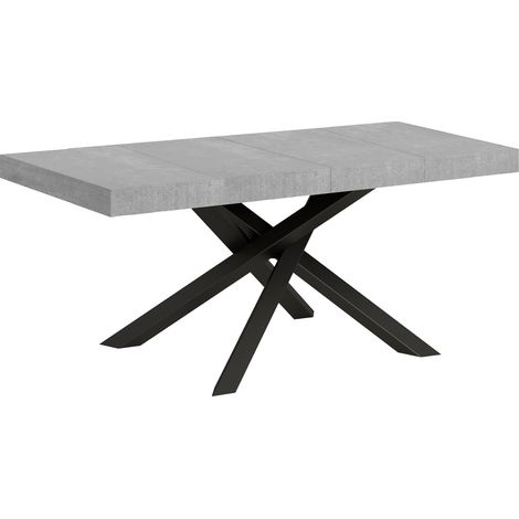 Table extensible 90x140/244 cm Volantis Premium Ciment Structure Anthracite