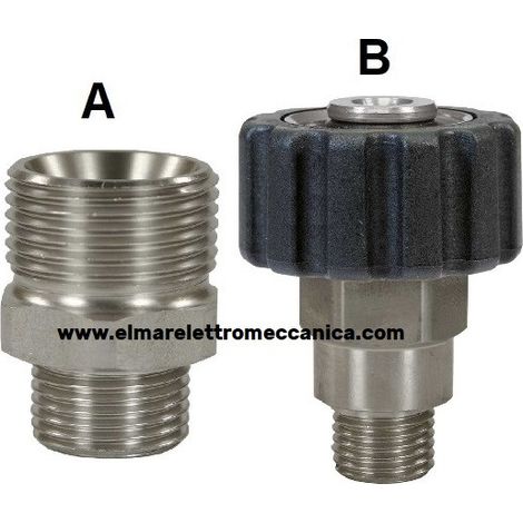 Fig. B 1/4" M ARM22 SS Raccordo Attacco rapido Acciaio a GHIERA idropulitrice