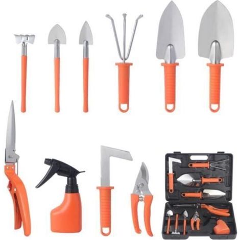 Garden Tool Kit - 10 Pieces - Stainless Steel - Carry Bag - Lightweight & Durable