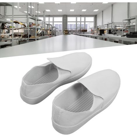 Zapatos antiestáticos de PVC, lona blanca, talla 39, para talleres libres de polvo, electrónica, comodidad, seguridad. (1/5)