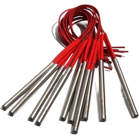 10 éléments chauffants cylindriques, de dimensions 8x70mm, puissance de 150W, tension de 110V, éléments chauffants en acier inoxydable, adaptés au chauffage rapide des moules. (1/5)