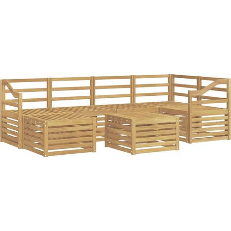 Set di divani da esterno 7 pcs Bianco Poliestere vidaXL (1/5)