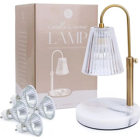Lampe à faire fondre les bougies, adaptée aux bougies de toutes tailles, base en marbre, hauteur réglable, compatible avec la variation d'intensité. (1/5)