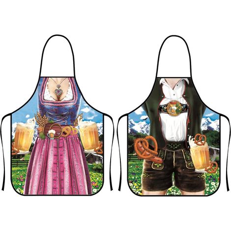 Lot de 2 tabliers de cuisine pour hommes et femmes pour l'Oktoberfest, tablier de barbecue amusant en plein air, cuisine, jardinage, art en céramique et plus encore., bronze, 80x60cm (1/5)