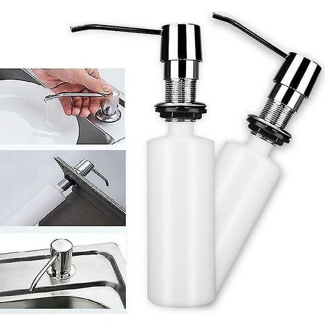 royaluxe -Distributeur de savon, pompe à main liquide détergent pour évier, flacon pompe rechargeable (1/4)
