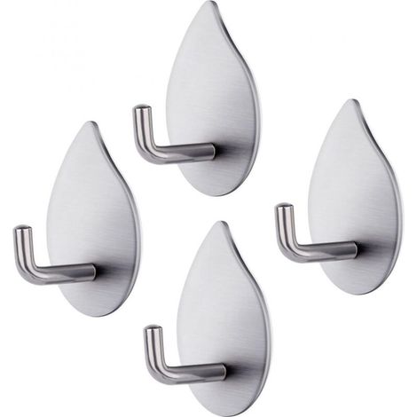 Selbstklebender Haken, 4 Stück selbstklebende Wandhaken aus wasserfestem Edelstahl 304, Handtuchhalter