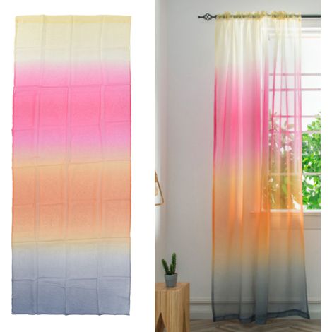 Rideaux occultants en tulle aux couleurs de l'arc-en-ciel, rideaux prêts à poser pour la maison, chambres, salons, balcons, cloisons, stores verticaux, rideaux finis, tulle gris. (1/5)