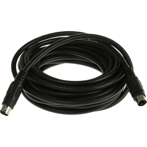 Cordon audio vidéo SVHS Noir Mini Din mâle 4 broches Mini Din mâle 4 broches, 5m ( Prix pour 1 ) (1/2)