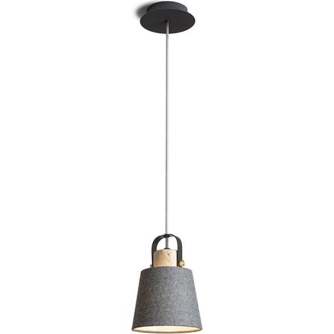 Lampadario CHOUPETTE a sospensione grigio nerastro tessuto/legno 230V E27 15W