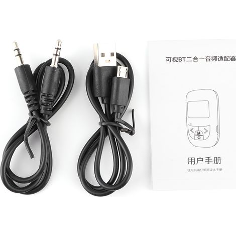 Bluetooth 5.0 Auto-Audio-Adapter, Bluetooth-Empfänger und -Sender in einem, Plug-and-Play, mit LCD-Bildschirm. (1/5)