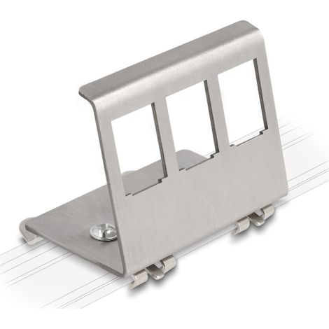 Delock Soporte metálico Keystone de 3 puertos para riel DIN