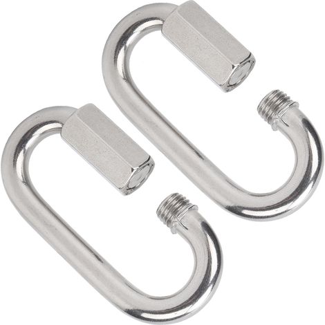 Mousqueton à vis M8 en acier inoxydable pour l'escalade, maillons rapides, boucle de sécurité (1/5)