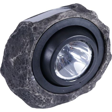 LED Solar Gartenleuchte Granitsteinoptik Solarleuchte Leuchtstein warm-/kaltweiß