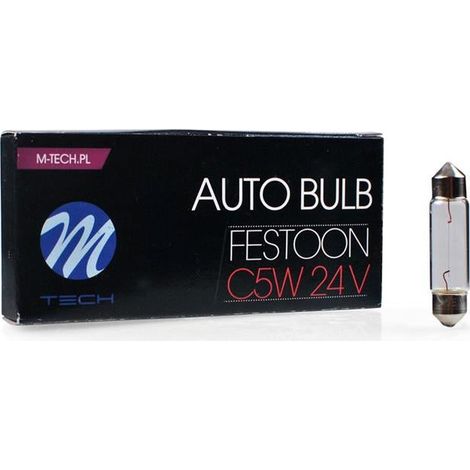 AMPOULES HALOGENES C5W SV8.5 (41MM) 24V 5W (BOITE DE 10) MTECH