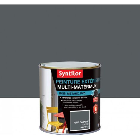 SYNTILOR Peinture multimatériau extérieur SYNTILOR gris basalte satiné 0.5 l (1/5)