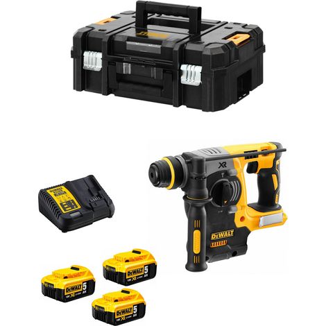 Dewalt – Perforateur-burineur 18V avec 3 batteries 5,0Ah – Moteur Brushless – Force de frappe 3,5J – Pour béton et briques