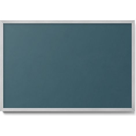 Tableau Magnétique décoratif en Métal – idéal pour Aimants - Couleur bleu sarcelle foncé - Minimaliste - Cadre Argenté - 60x40 cm - Panneau Magnétique (1/5)