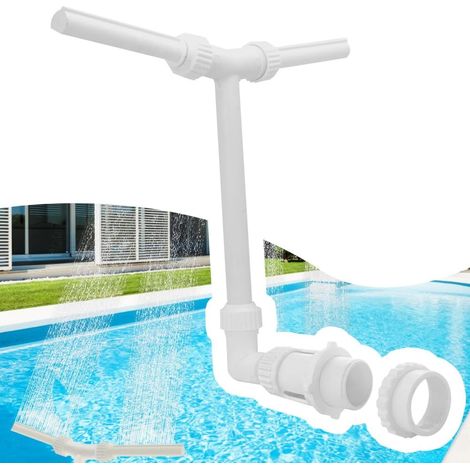 1 Fontaine De Pulvérisation Double Buse Réglable 360° En PVC Pour Piscine Hors Sol Et Jardin