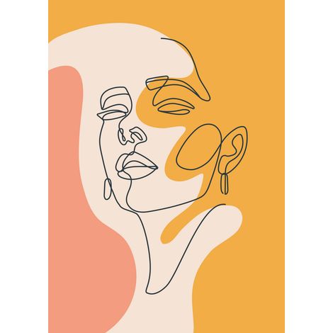 Papier peint panoramique - Femme Boho - 130 cm x 183 cm (1/2)
