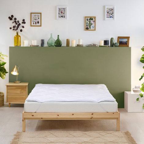 Surmatelas Confort Anti-acariens - Moelleux - Traitement naturel - 160x200 cm