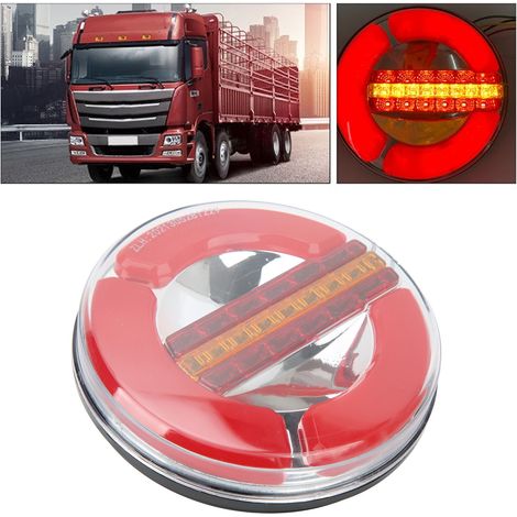 12-24V Chrom-LED-Rundrückleuchten mit sequentieller Blinkfunktion für LKWs und Transporter (MK-205) (1/5)