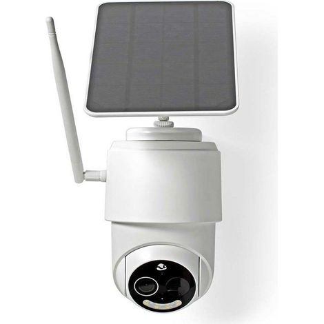 Filiyano-Caméra extérieure NEDIS 4G PTZ Full HD 1080p autonome avec panneau solaire - Vision nocturne et détecteur de mouvement - Blanche (1/5)