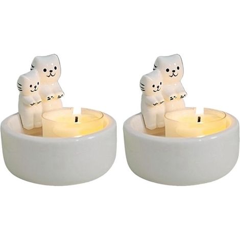 Bougeoir de Chat de Couple, Bougie D'Aromathérapie, Chandelier de Décoration de Maison de Chat , Cadeau pour les Amoureux des