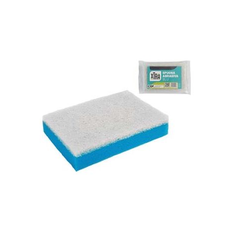 Spugna Abrasiva Doppia Blu con Fibra Bianca 11,5 CMX7,5X2,5 Xtra 20 Blister