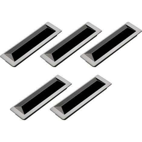 Poignées de tiroir noires à insérer, compatibles avec les armoires et les placards (lot de 5). (1/5)