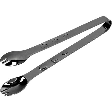 Eiszange aus lebensmittelechtem Edelstahl, rutschfest, schwarz, für Zucker, Küche und Lebensmittel, Haushaltszange. (1/5)