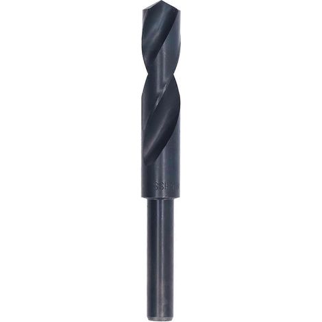 Foret hélicoïdal à queue réduite en acier rapide (HSS), noir, pour aluminium et cuivre, 18,5 mm