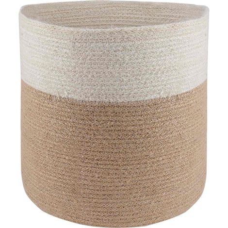 Maison Exclusive - Set di Vasi per Piante 2 pz Naturale e Bianco Ø 28 x 28 cm (1/5)